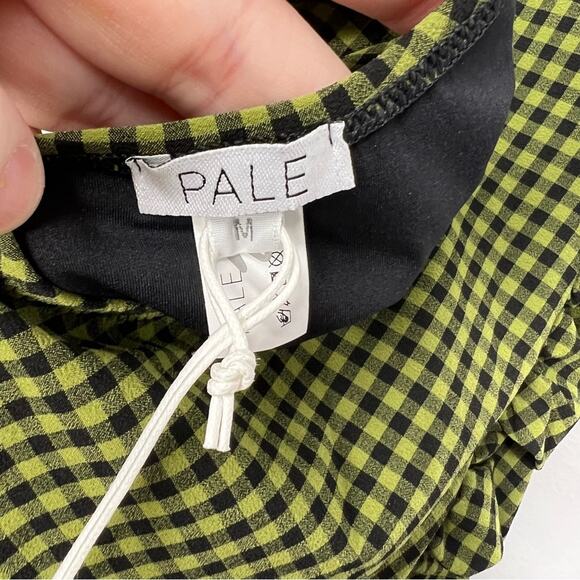 NWT PALE SWIMWEAR Hortense Pistachio Ruched V Neck One Piece Swimsuit Medium - Picture 7 of 8